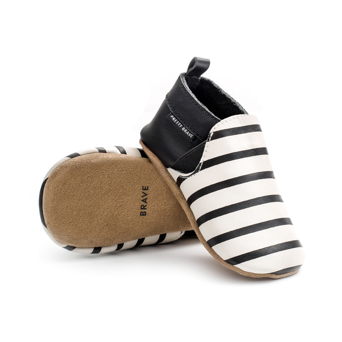 Pretty Brave - Slip On - Black and White Stripe