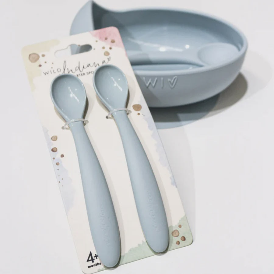 Wild Indiana - Baby Starter Spoons 2 Pack - Duck Egg