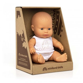 Miniland - Baby Doll - Caucasian Baby 21cm