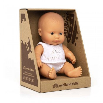 Miniland - Baby Doll - Caucasian Baby 21cm