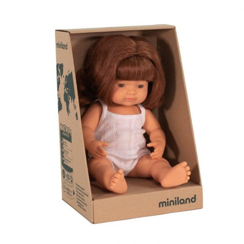 Miniland - Baby Doll - Caucasian Girl 38cm - Red Head