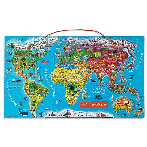 Janod - Wooden Magnetic World Map