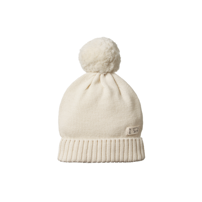 Nature Baby - Alpine Pom Pom Beanie - Natural