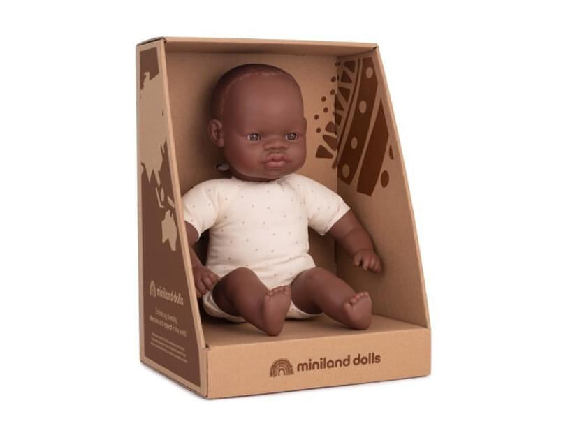 Miniland -  Soft Bodied African Doll - 32cm