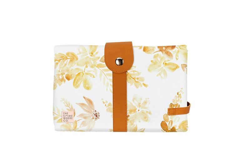 The Somewhere Co- Travel Change Mat - Mustard Floral