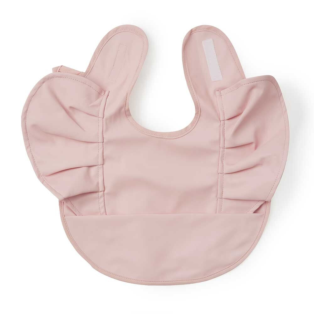 Snuggle Hunny Kids - Frill Waterproof Bib - Pink Fleur