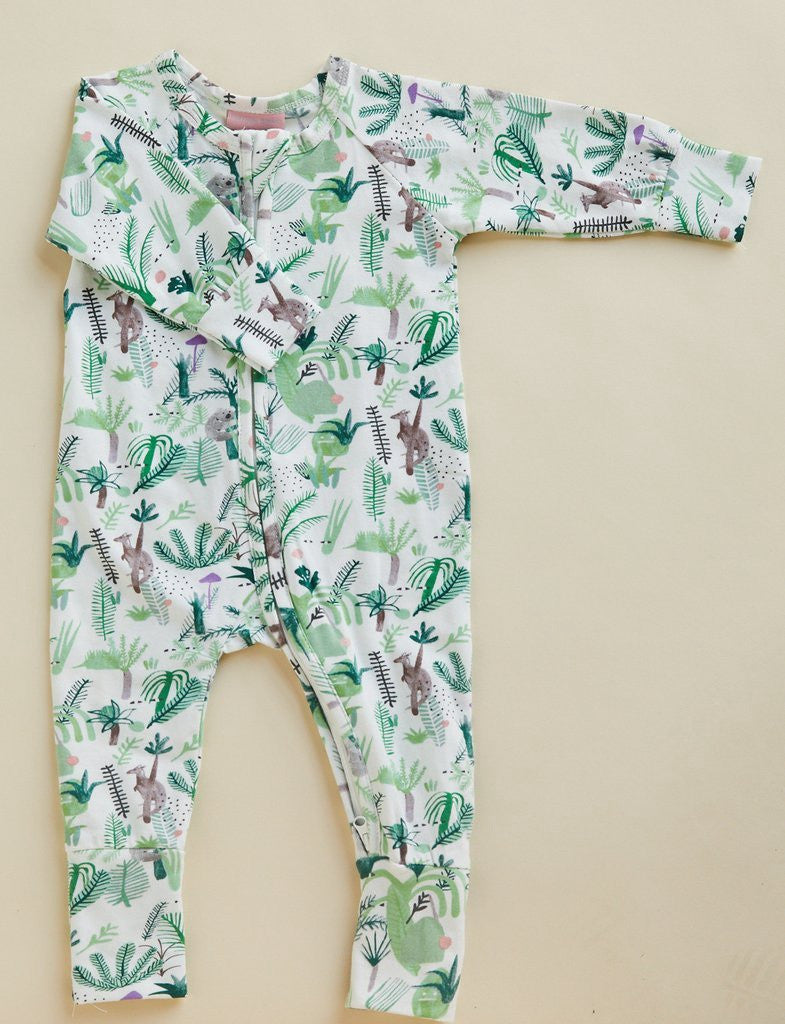 Halcyon Nights - Long Sleeve Zipsuit - Fern Gully