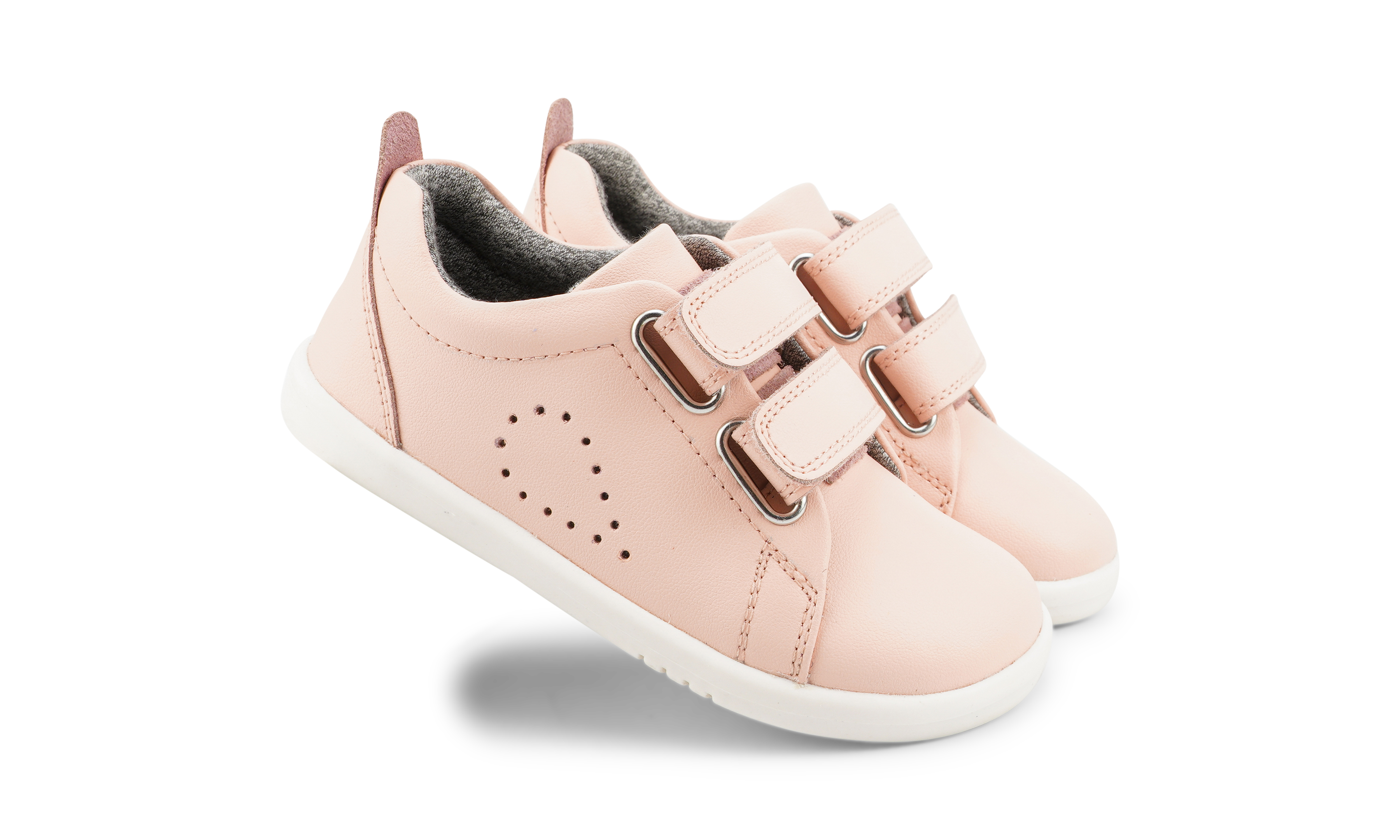 Bobux - Grass Court Switch  - Seashell (Silver+White)