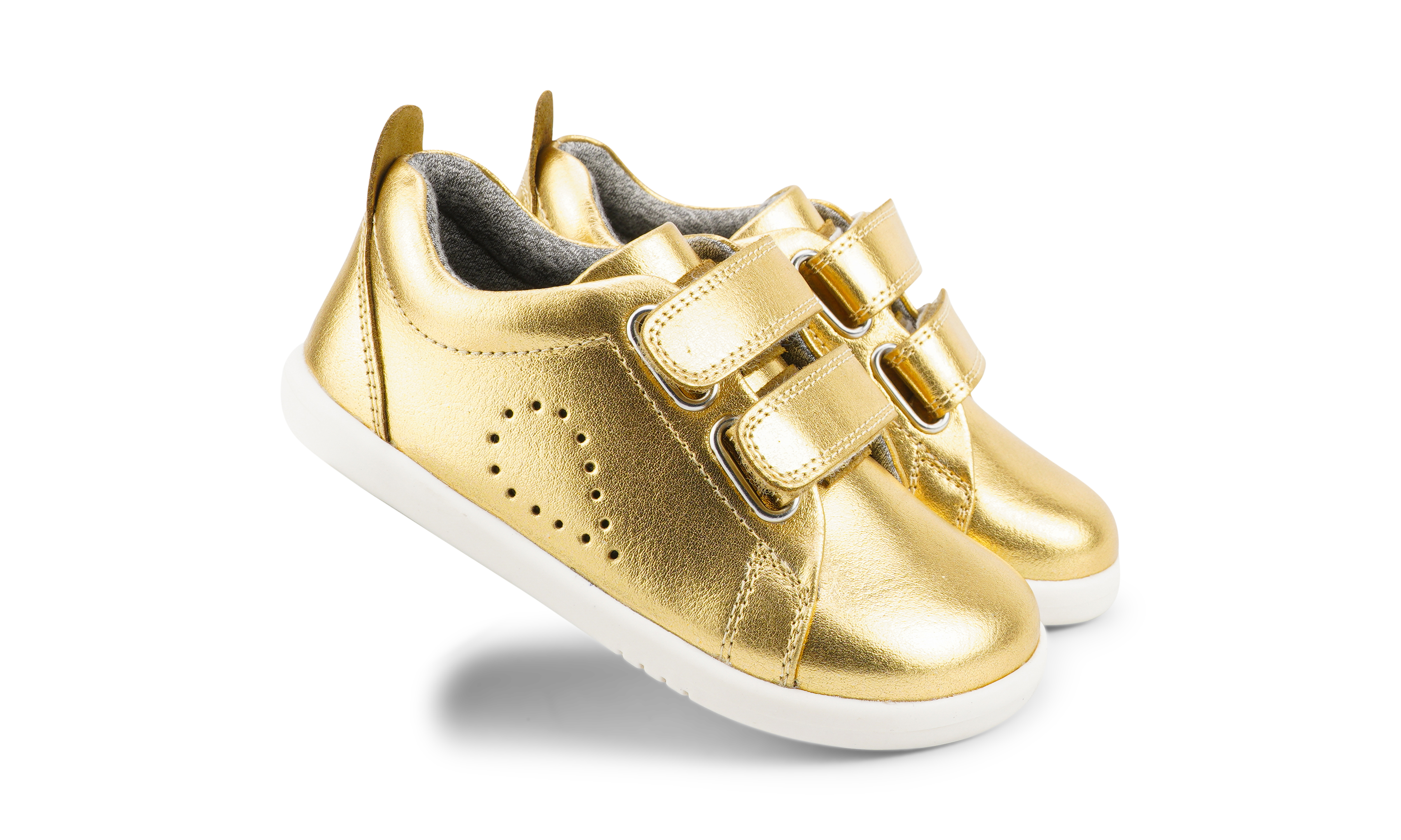 Bobux - Grass Court Switch  - Gold Metallic (White+Seashell)