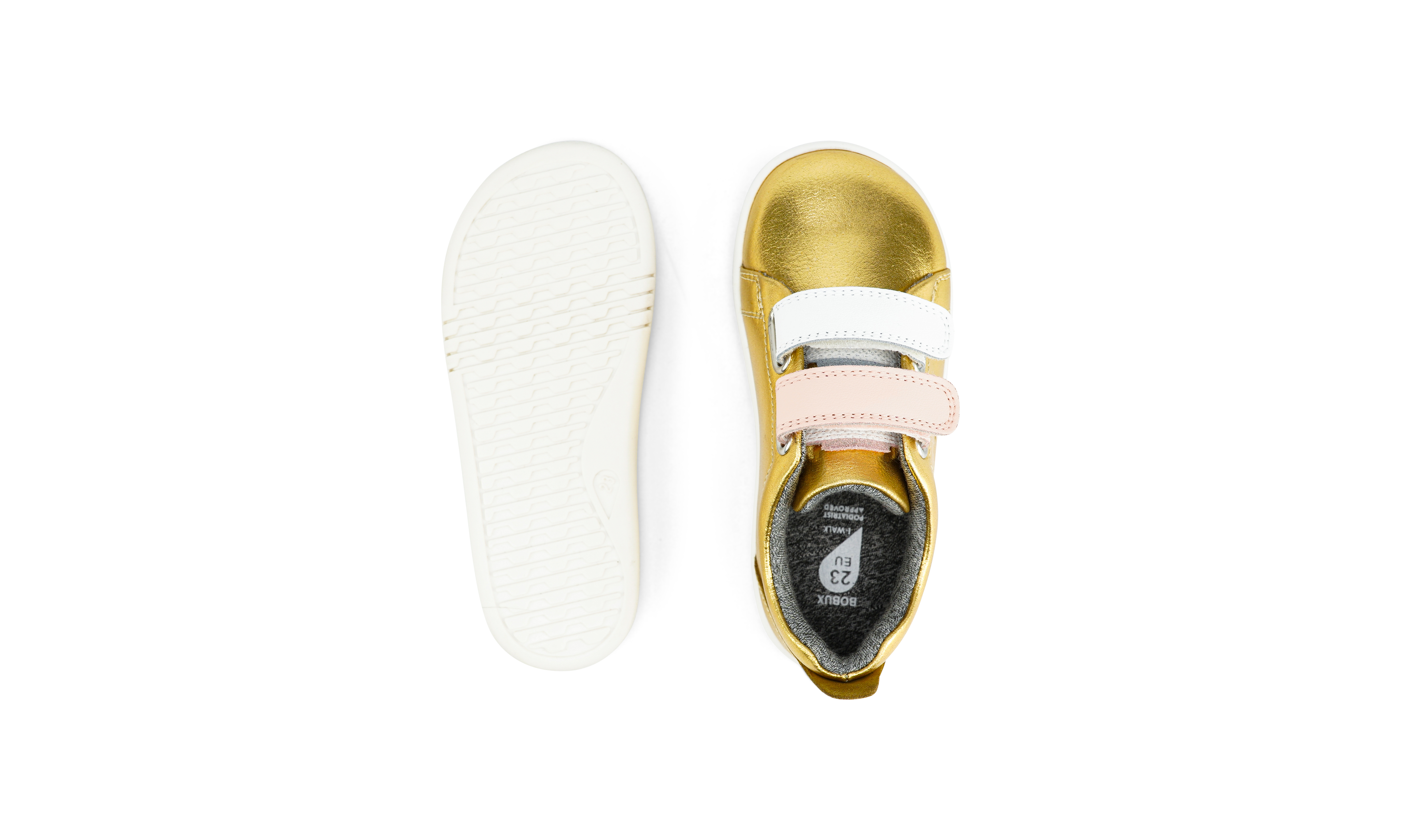 Bobux - Grass Court Switch  - Gold Metallic (White+Seashell)