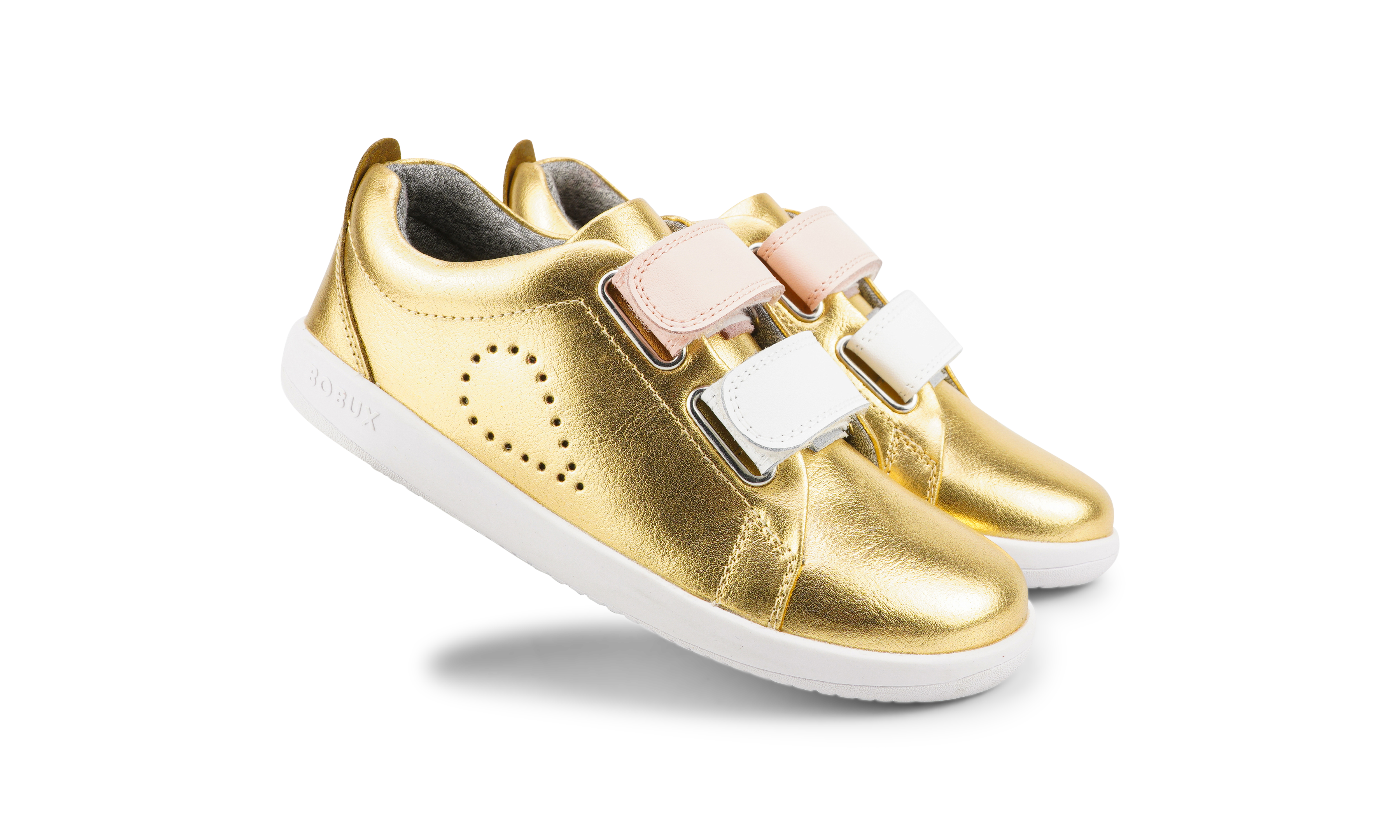 Bobux - Grass Court Switch  - Gold Metallic (White+Seashell)