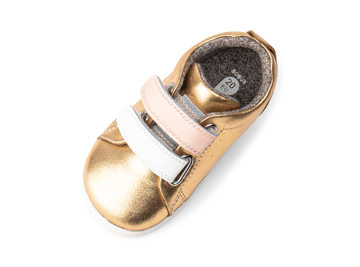 Bobux - Grass Court Switch  - Gold Metallic (White+Seashell)