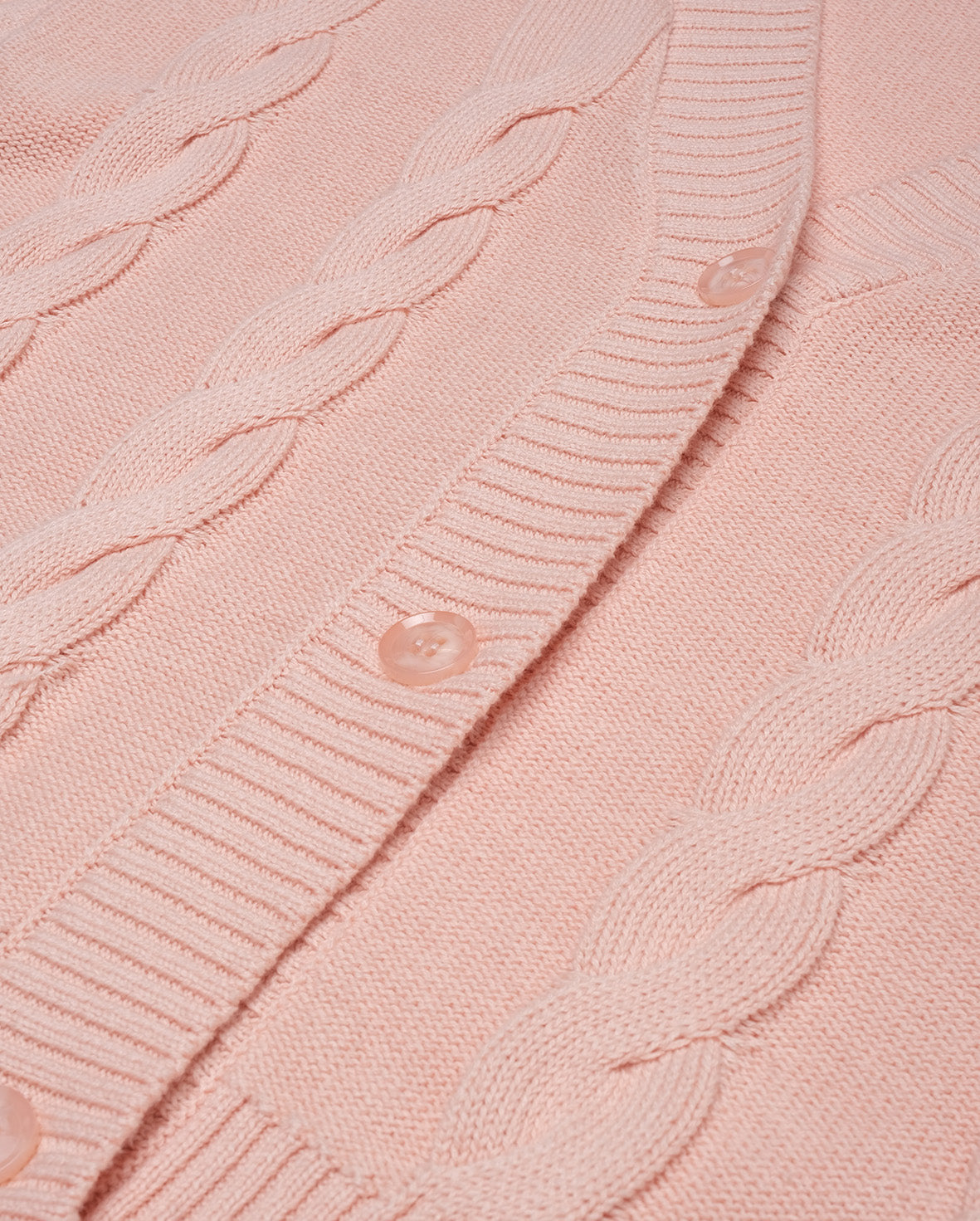 The Girl Club - Pink Cable V Neck Cardigan - Pink