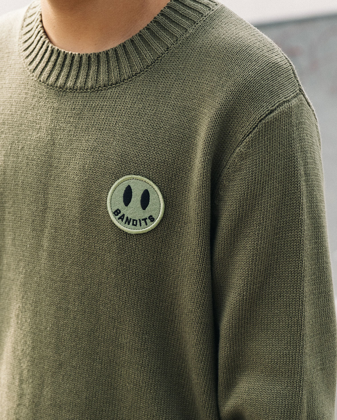 Band Of Boys - Bandits  Smiley Knit Crew - Moss Green