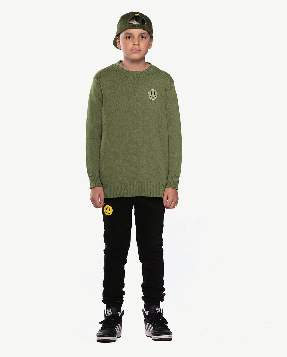 Band Of Boys - Bandits  Smiley Knit Crew - Moss Green