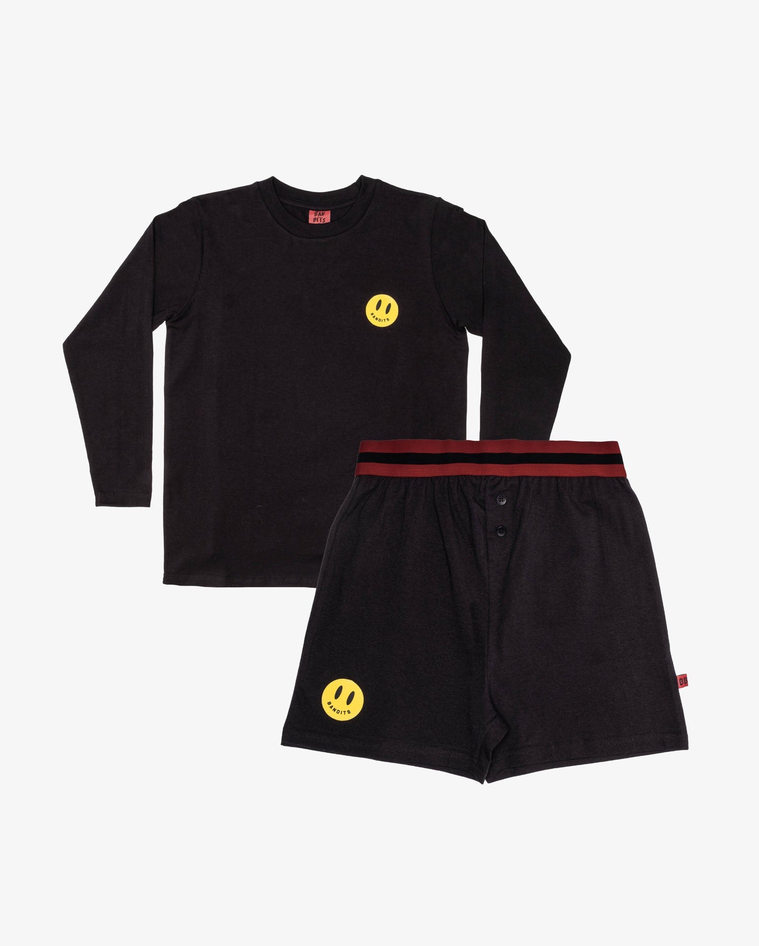 Band Of Boys - Bandits Smiley Winter Pjs - Black