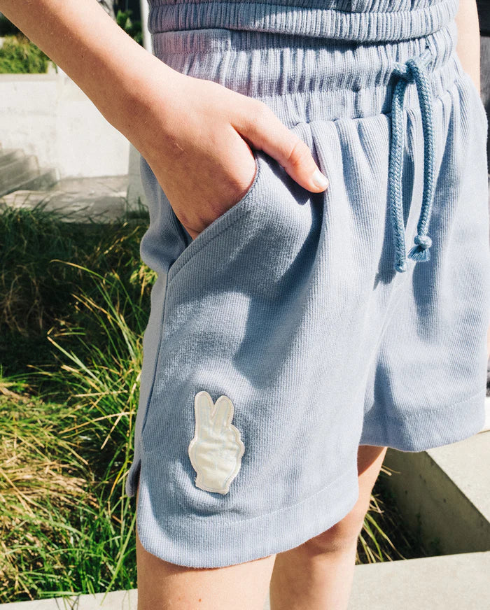The Girl Club - Blue Rib Shorts
