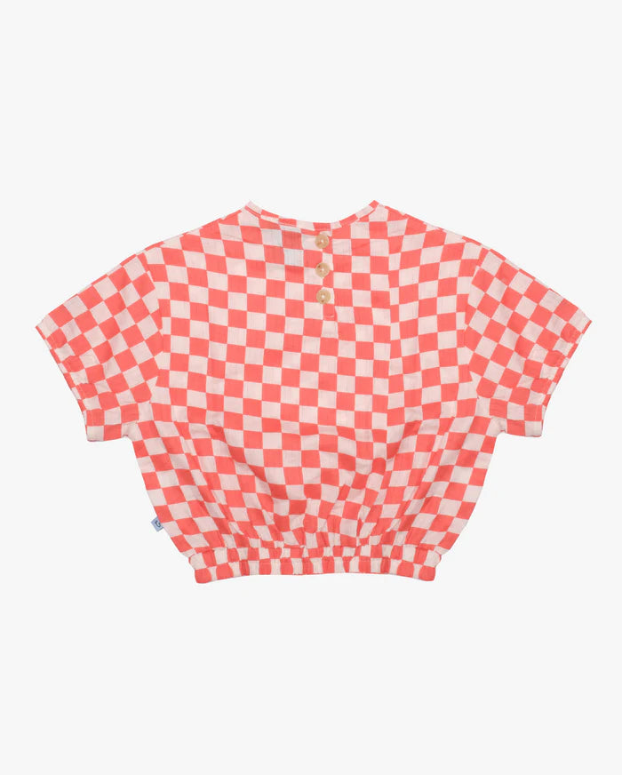 The Girl Club - Checker Elastic Waist Top