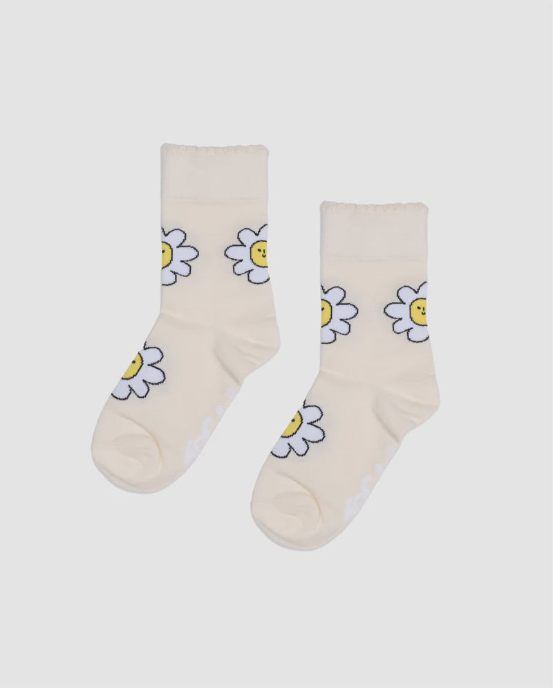 The Girl Club - The Collectibles Scallop Edge Socks Daisy - Cream