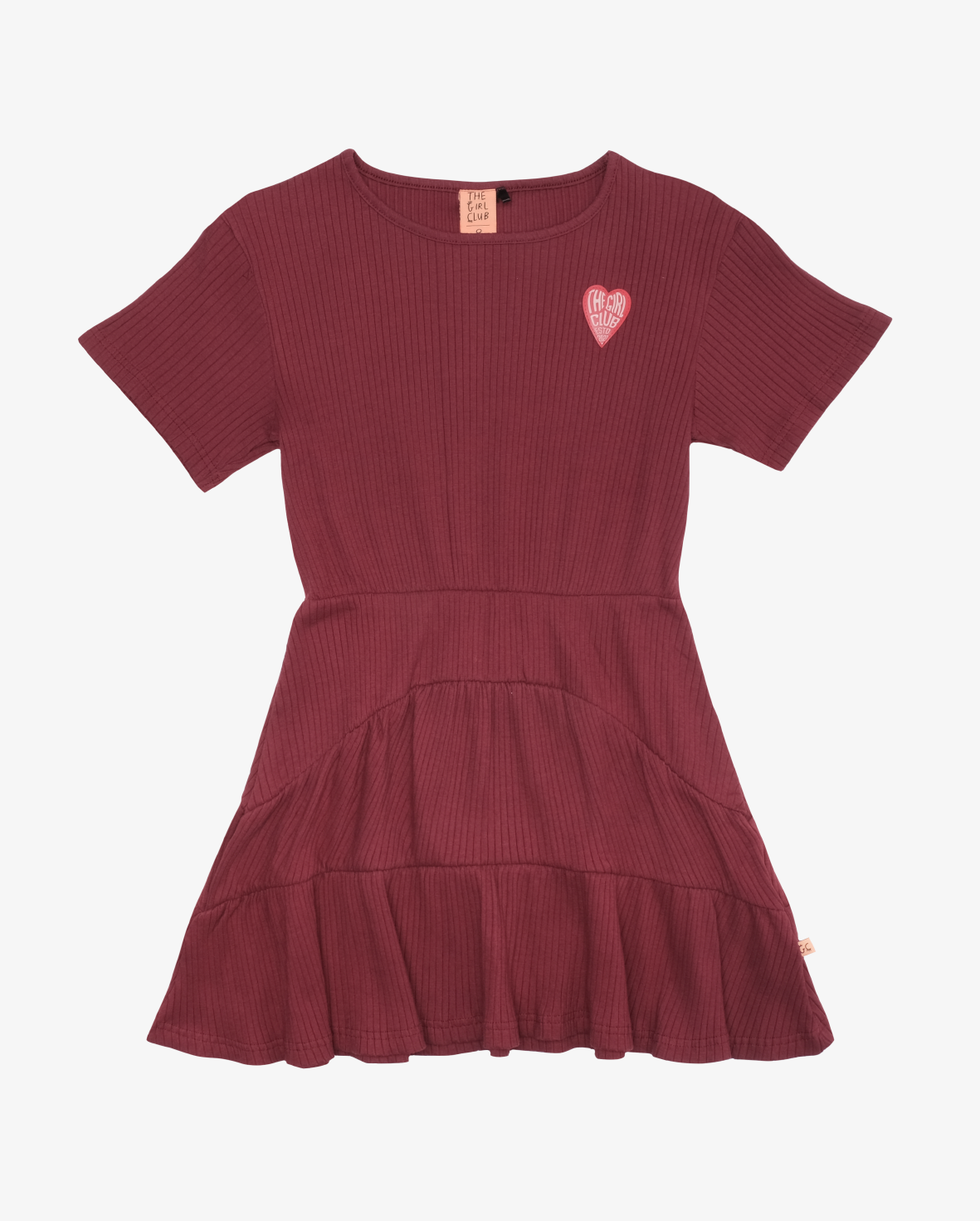 The Girl Club - Dark Plum Rib Panel Dress