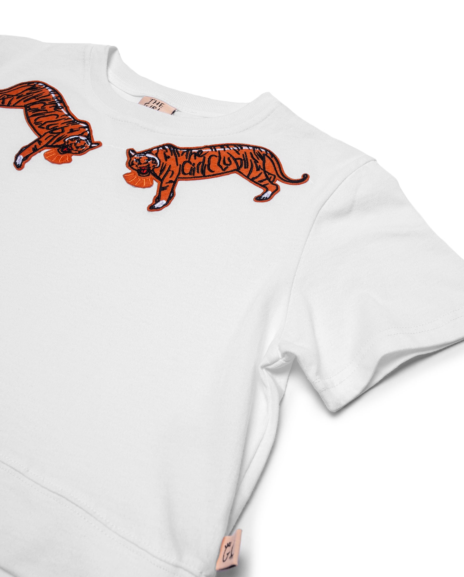 The Girl Club - Embroided Tiger Crop Tee