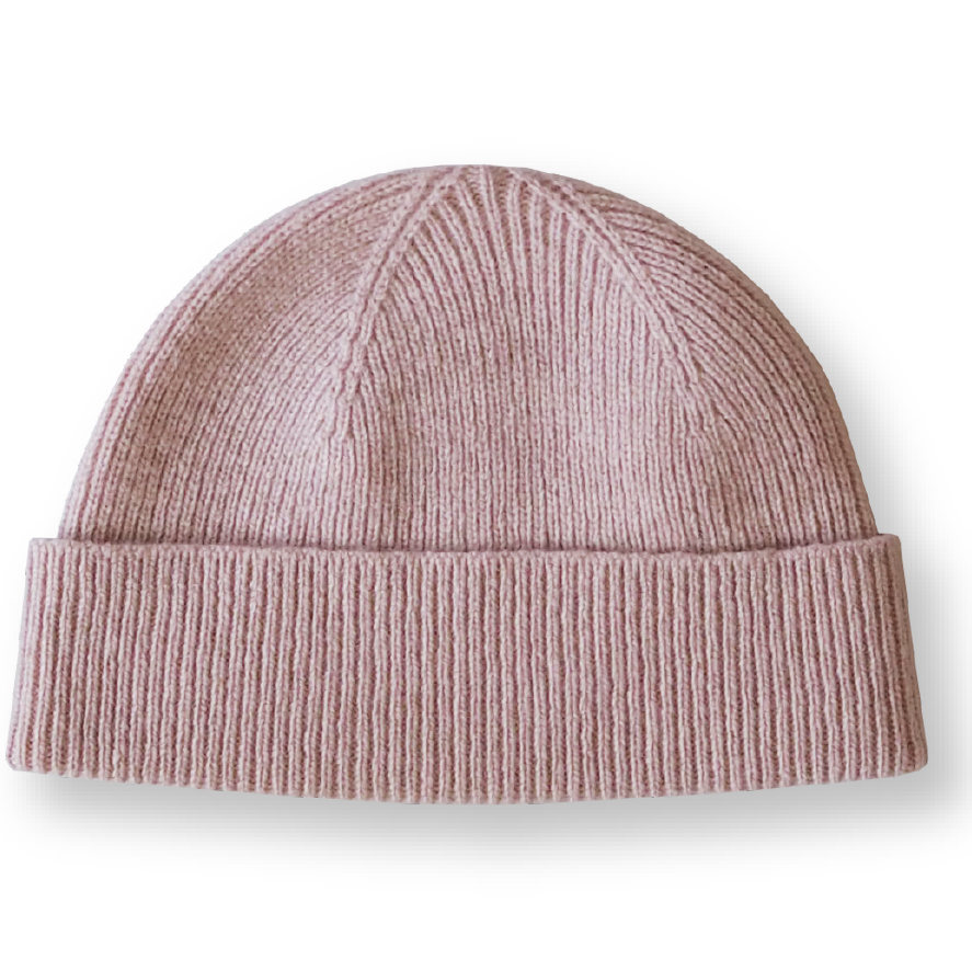 Grown  - Merino Rib Beanie - Blush