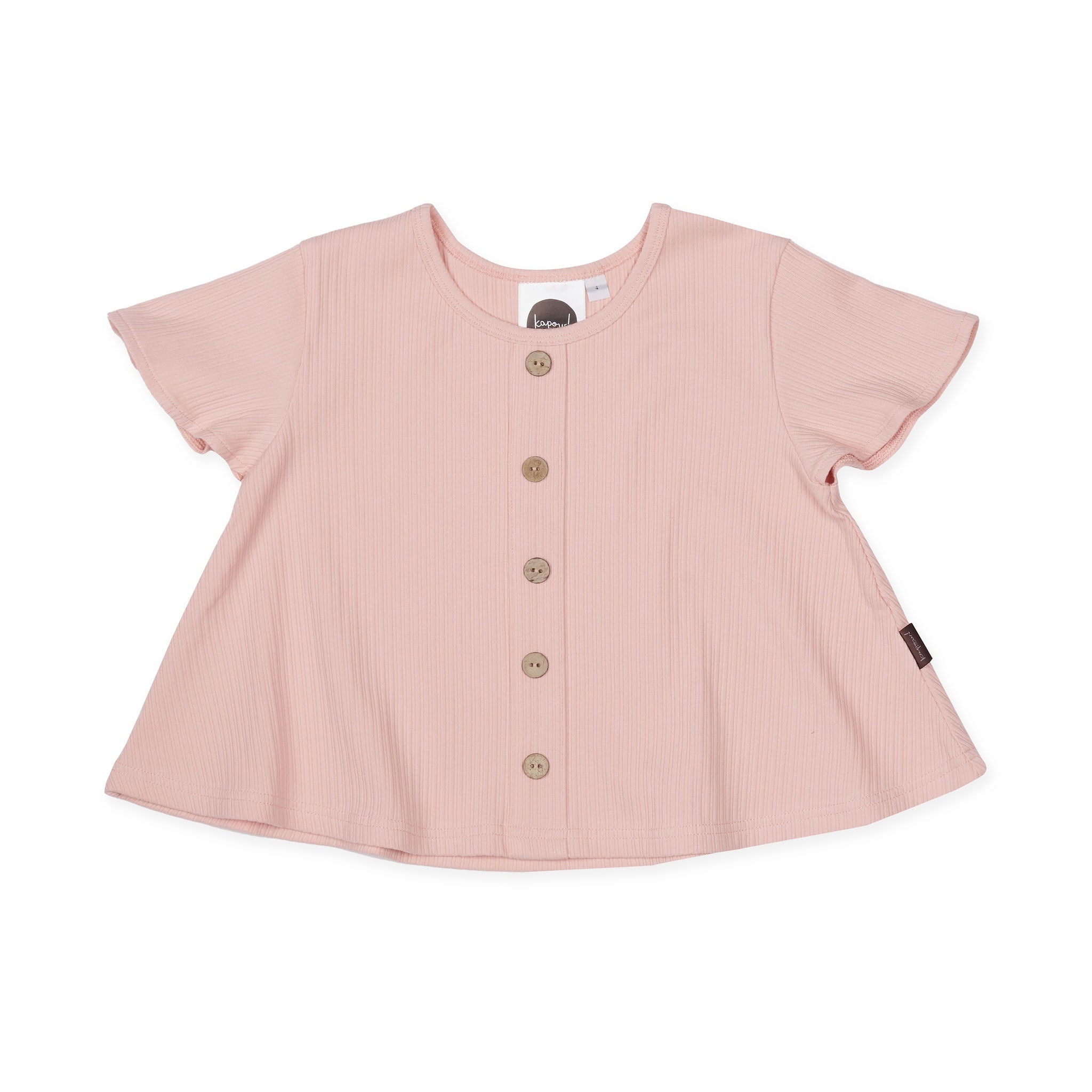 Kapow Kids - Rib Swing T-shirt - Shell Pink