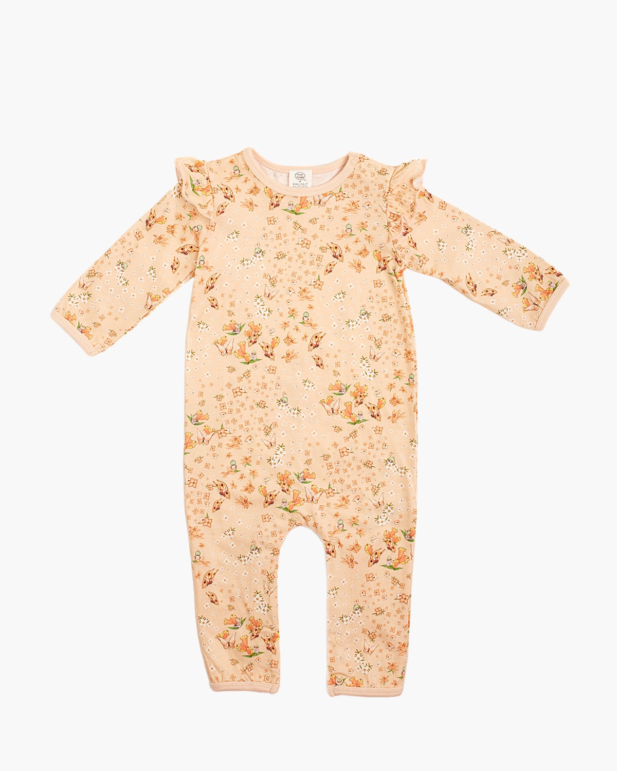 Walnut Baby - May Gibbs Peach Floral Frill Scout Onesie