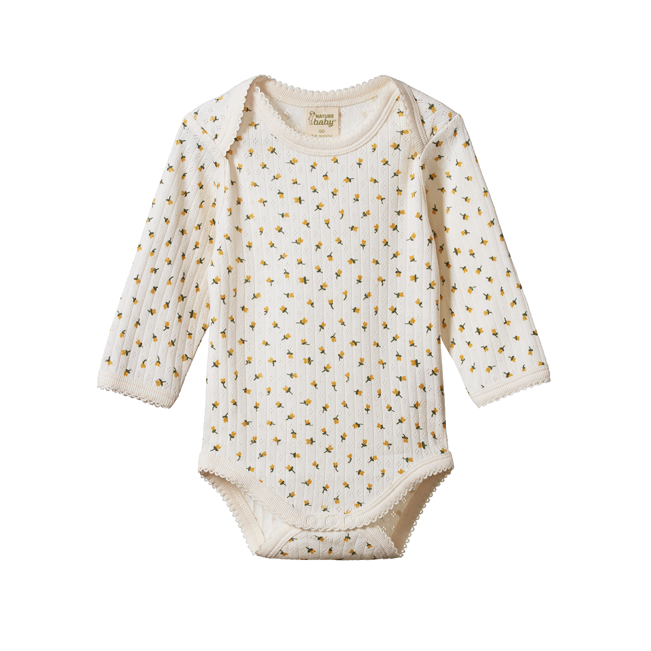 Nature Baby - Pointelle Long Sleeve Bodysuit - Tulip Print