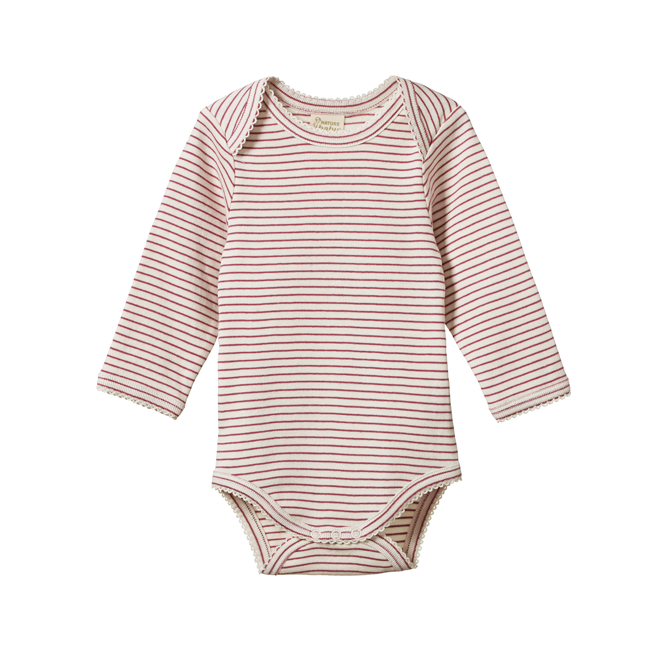 Nature Baby - Long Sleeve Bodysuit - Rhubarb Stripe