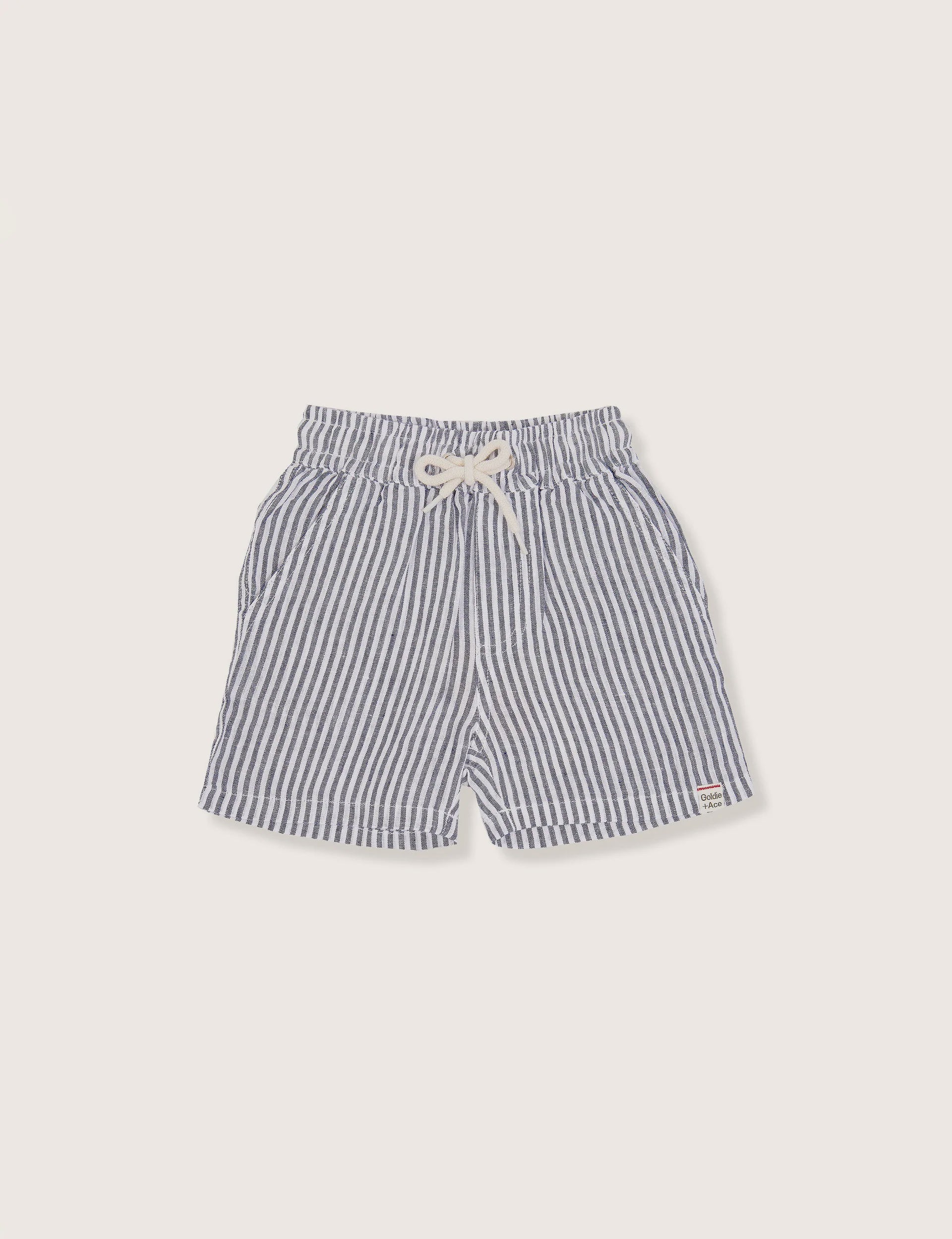 Goldie & Ace - NOAH STRIPE LINEN SHORT - BLUE STRIPE