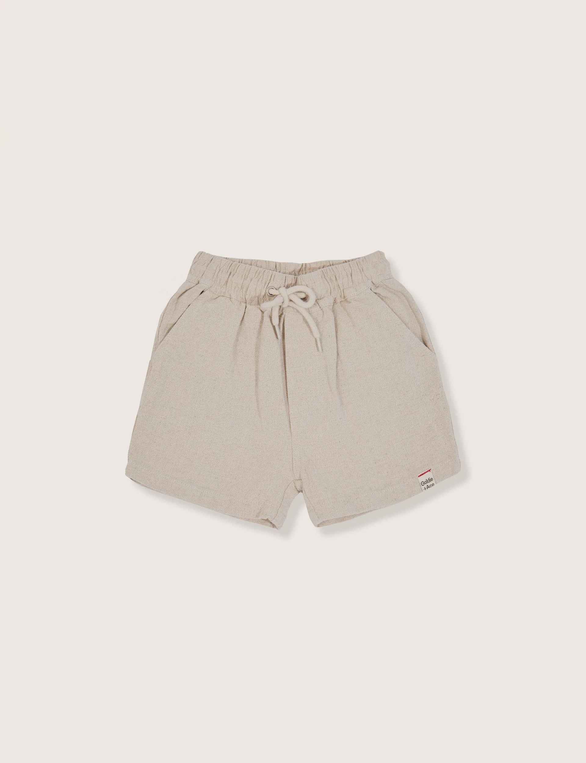 Goldie & Ace - NOAH LINEN COTTON SHORTS - BONE