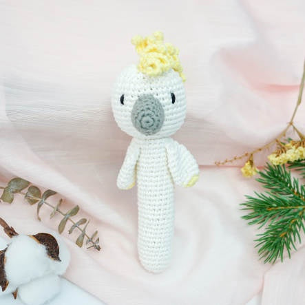 Petite Vous - Crochet Hand Rattle - Cookie Cockatoo