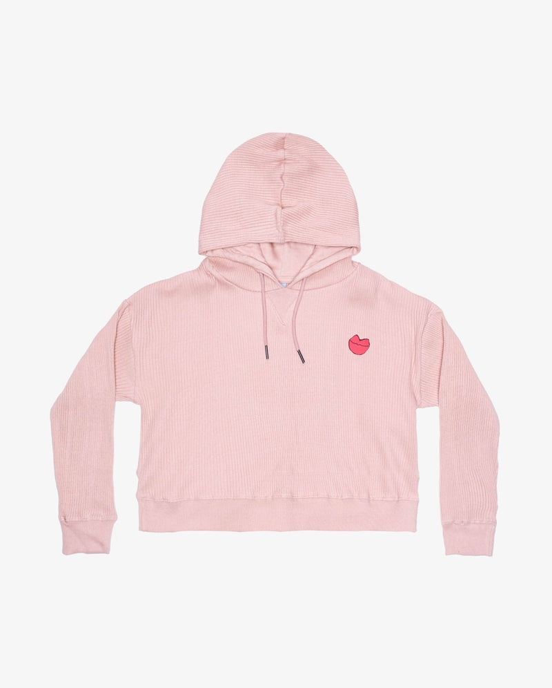 The Girl Club - Rib Cotton Crop Hood - Rose Pink