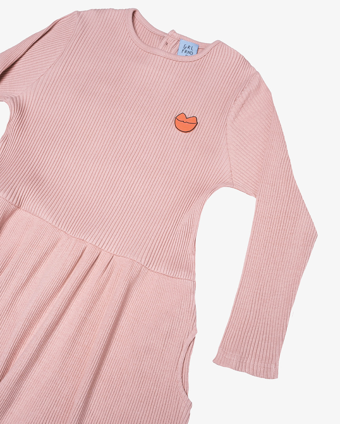 The Girl Club - Button Front Gathered Waist L/S Dress - Rose Pink