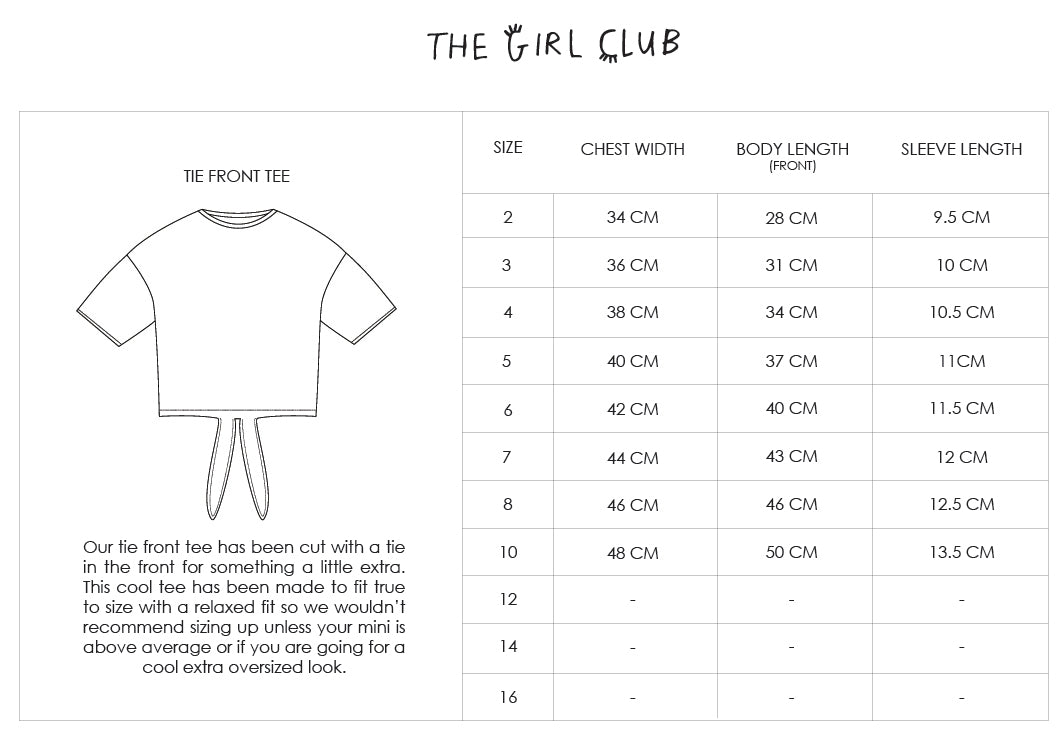 The Girl Club - Scibble Heart Tie Front Tee