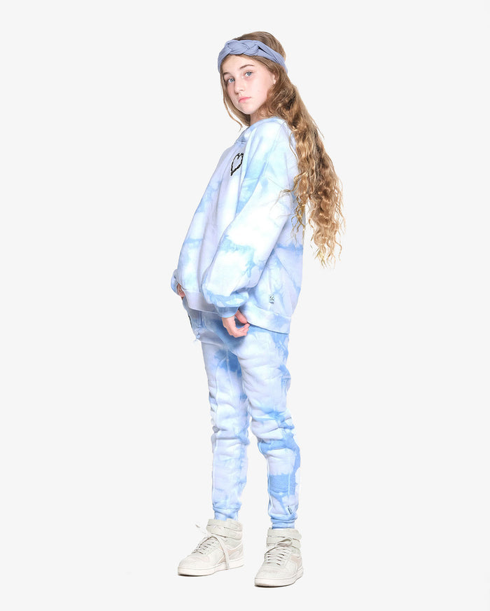The Girl Club - GRLFRND - Chain Heart - Joggers - Blue Tie Dye