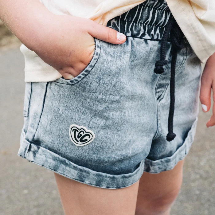 The Girl Club Vintage Black Denim Shorts Fox in Sox Kids