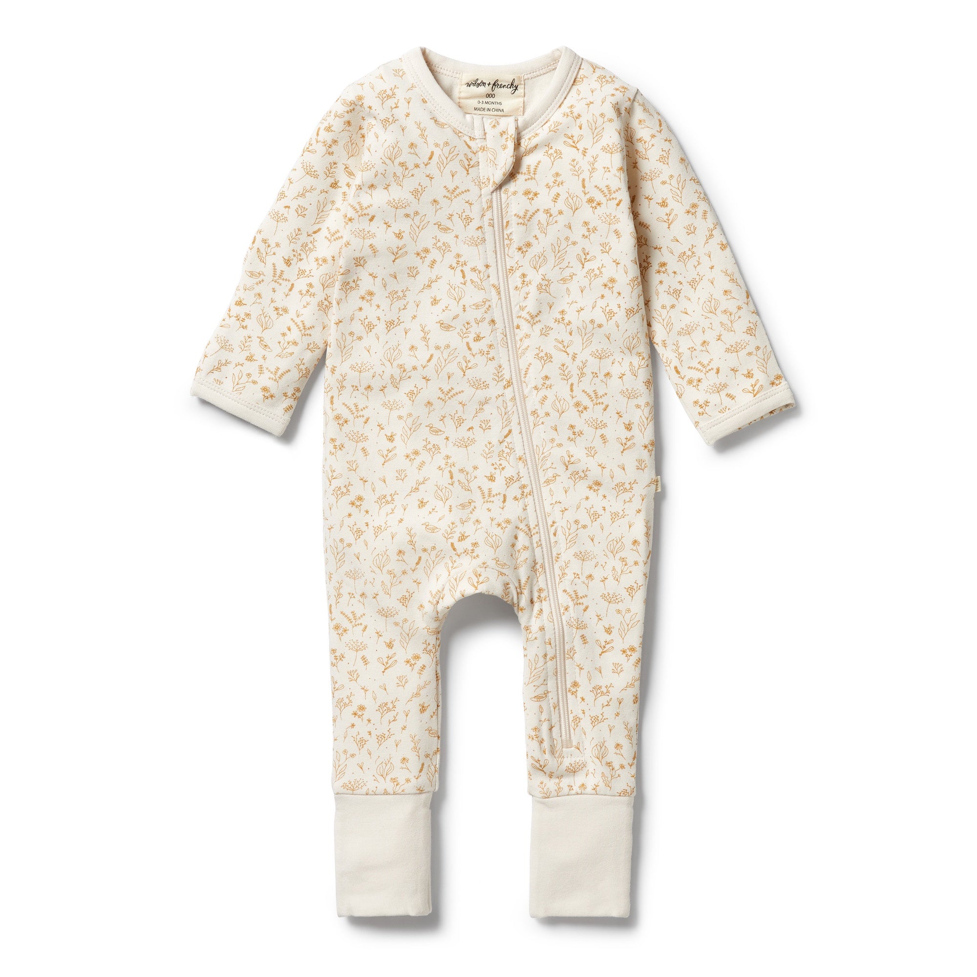 Wilson & Frenchy - Organic Zipsuit with Feet - Little Garden
