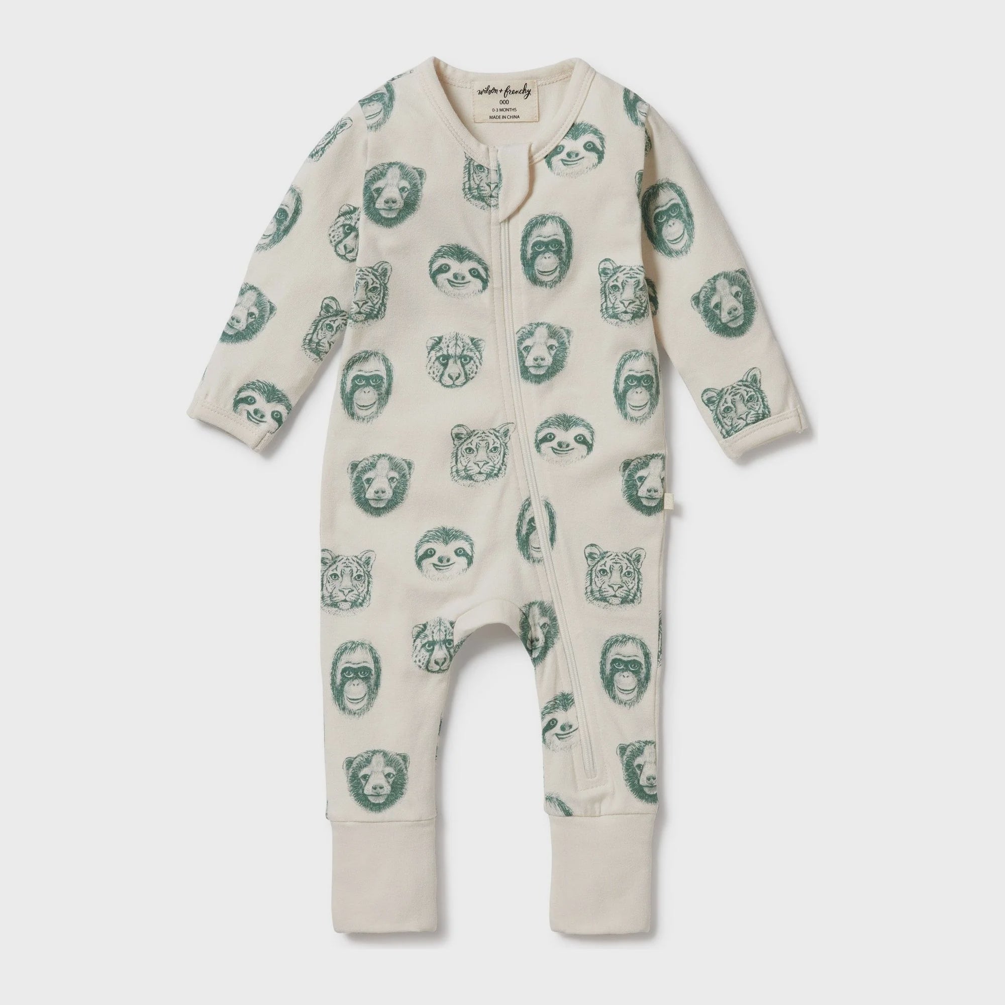 Wilson & Frenchy - Hello Jungle Organic Zipsuit with Feet