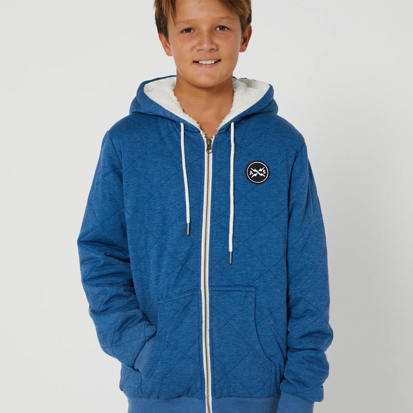 Alphabet Soup - Marble Blue Surf Check Hoodie