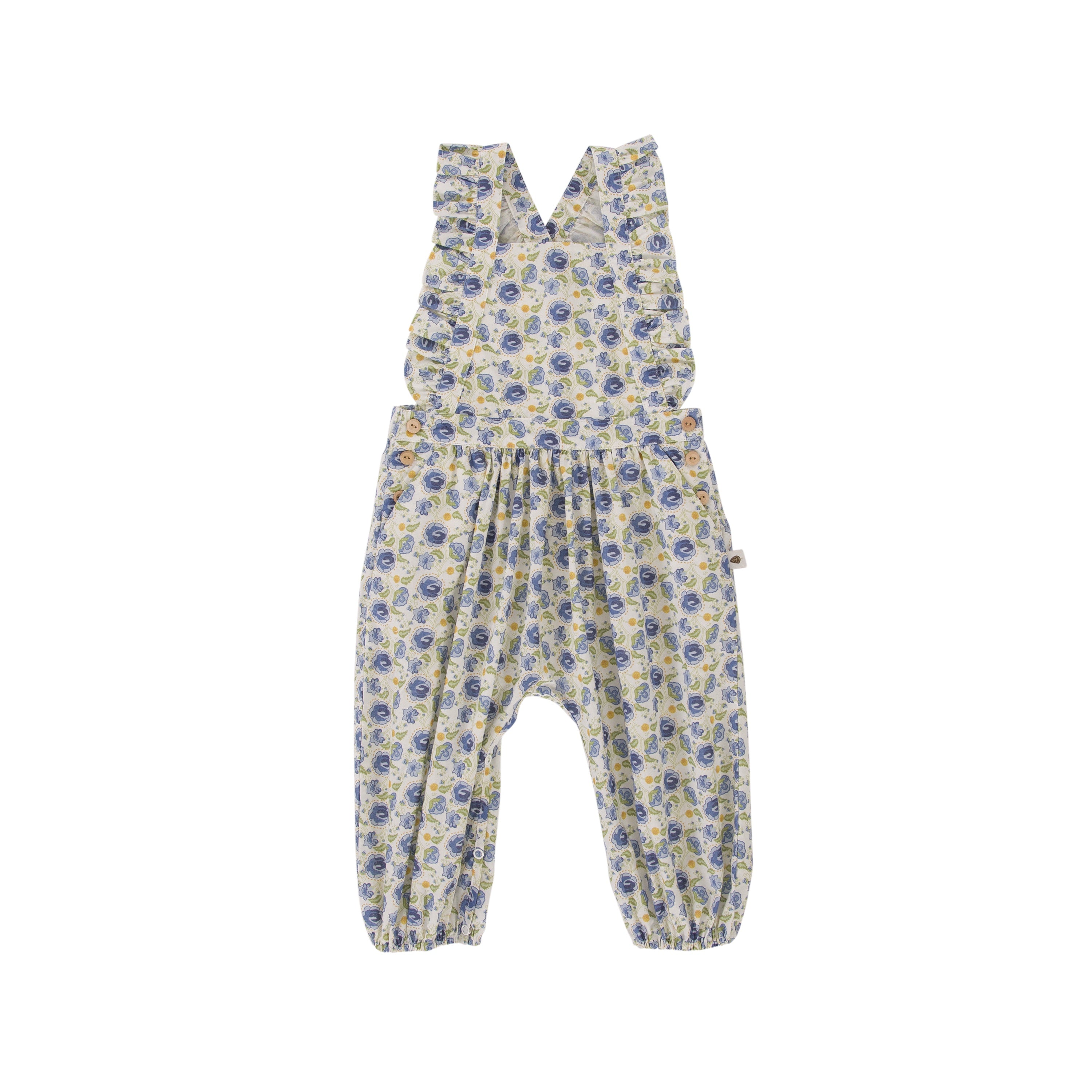 Peggy - Sidney Playsuit - Blue Floral – Fox in Sox Kids