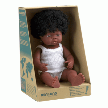 Miniland - Baby Doll - African Girl 38cm