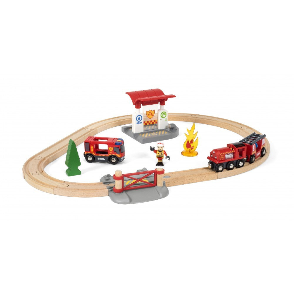 Brio - Firefighter Train Set - Flat