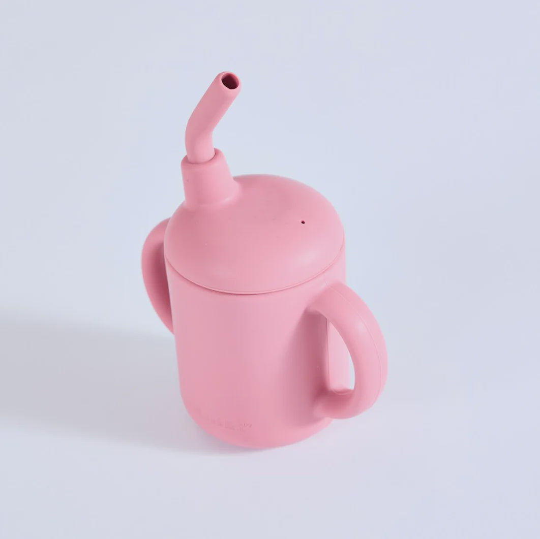 Milk Addict - Silicone Handled Cup - Dusty Rose