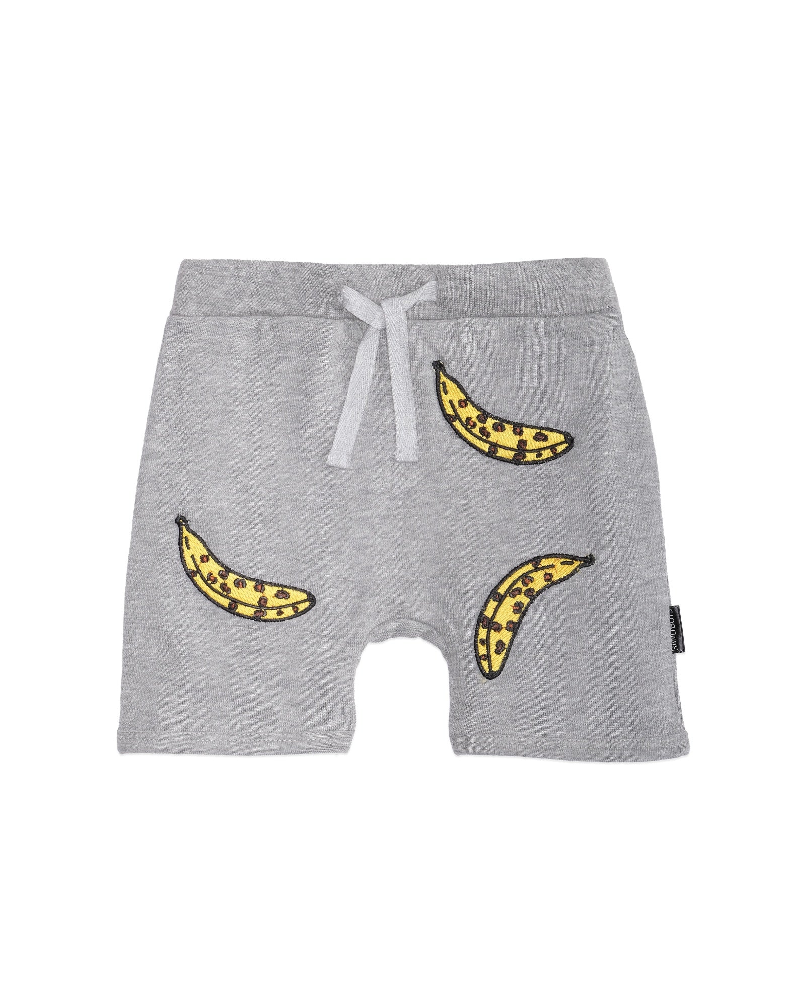 Band of Boys - Organic Baby Shorts - Leopard Banana - Grey Marle