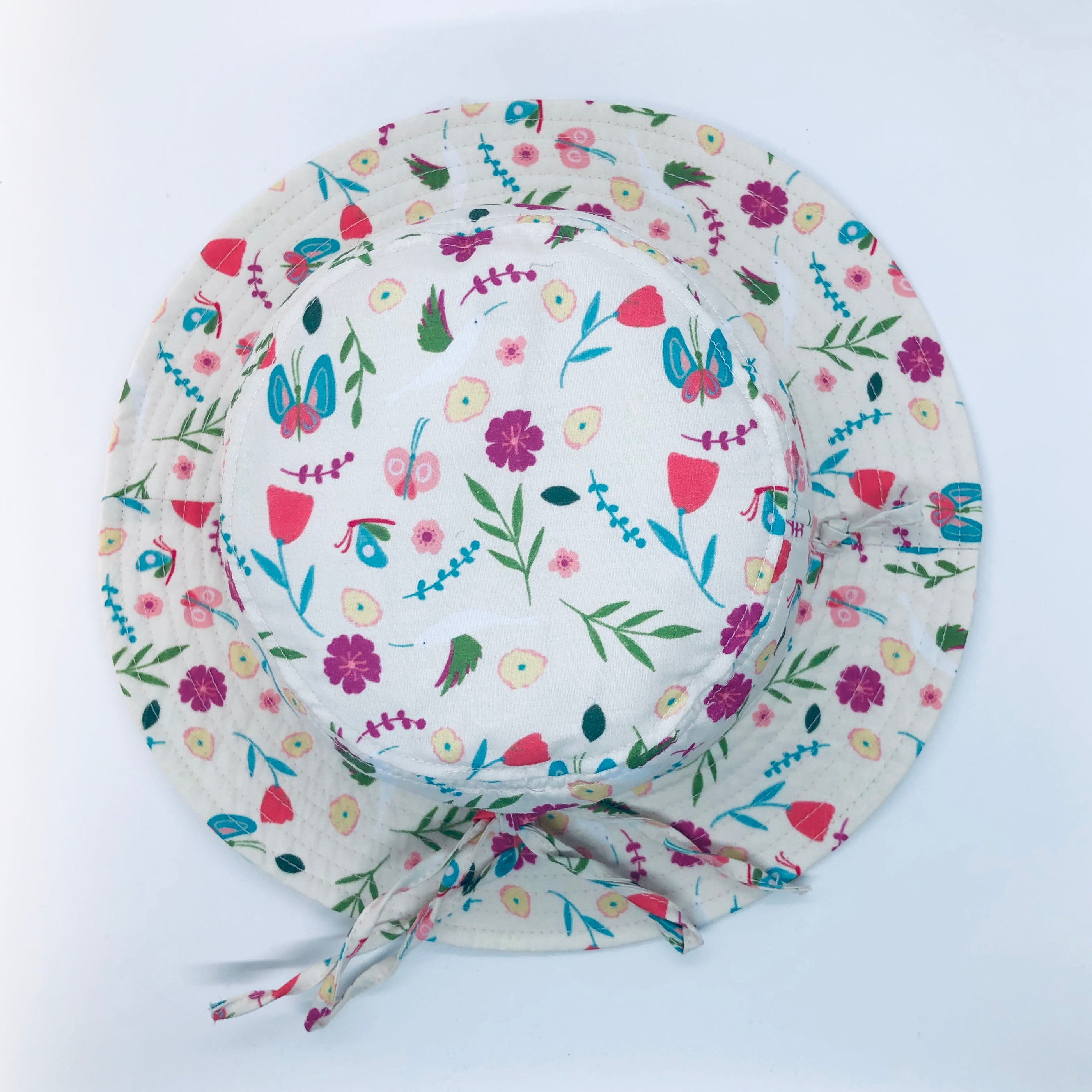 Pippin - Reversible Sun Hat - Flowers & Birds