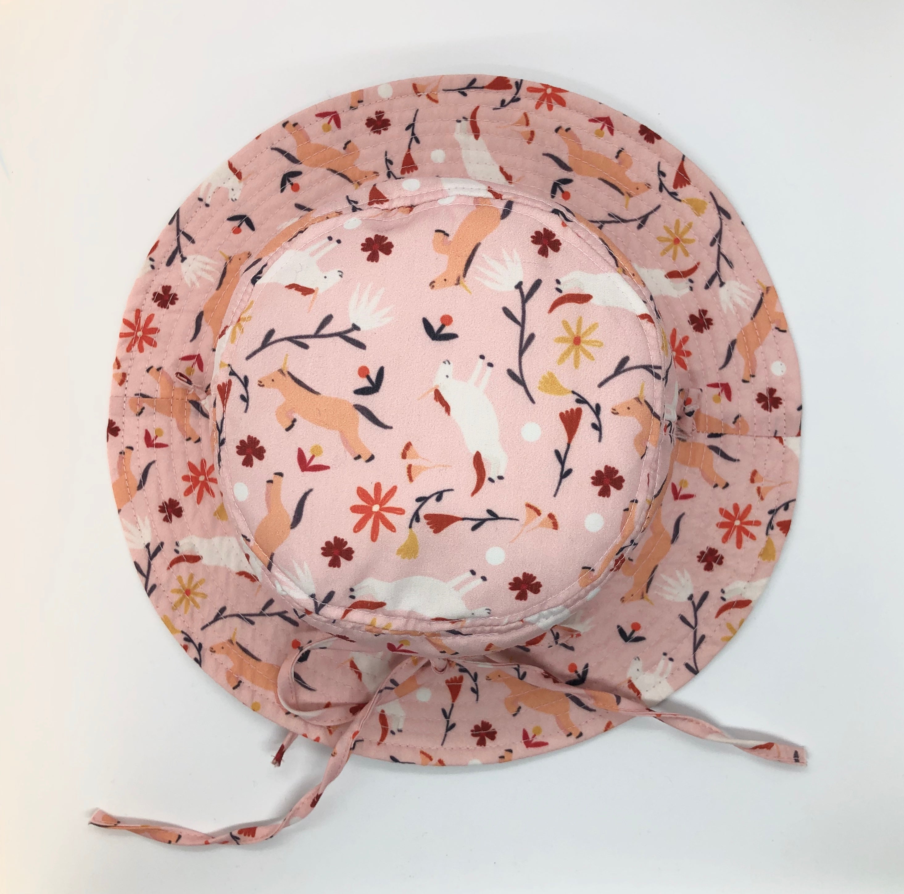 Pippin - Reversible Sun Hat - Unicorns & Flowers