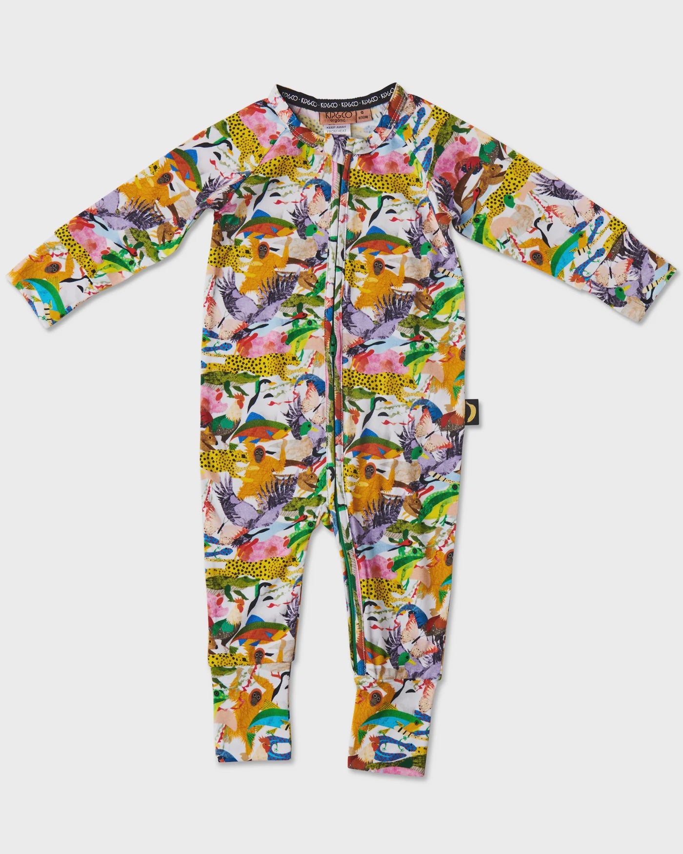 Kip & Co - All Creatures Great & Small Organic Long Sleeve Zipsuit