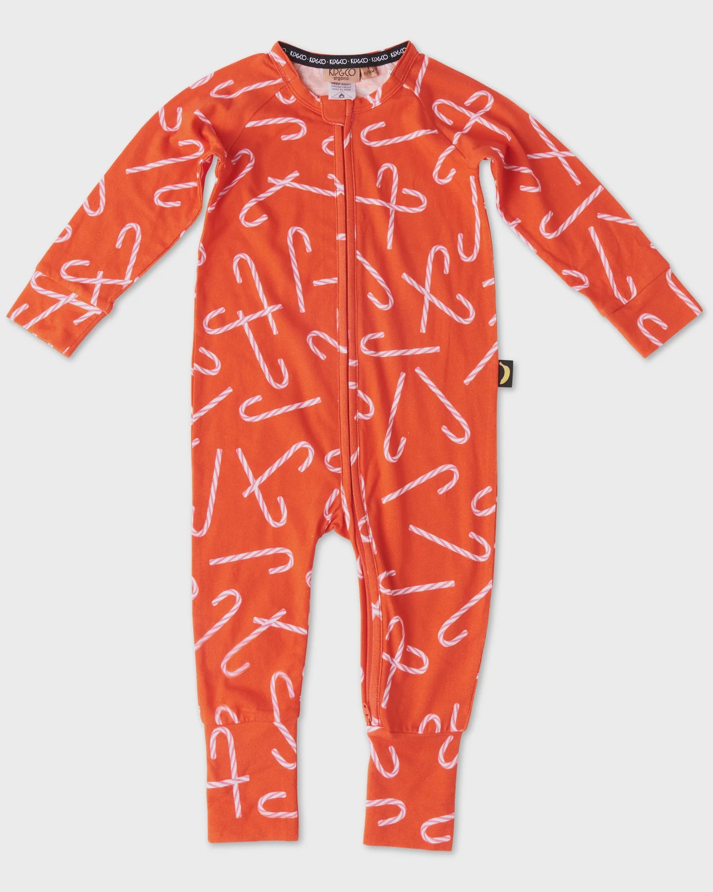 Kip & Co - Candy Cane Red Organic Zipsuit